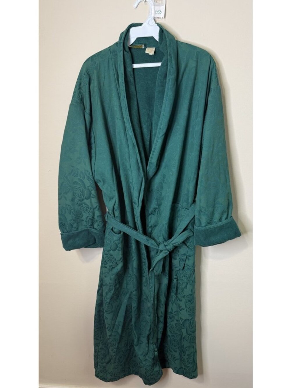 Vintage 90s Victorias Secret Robe Brocade Floral Terry Lined
